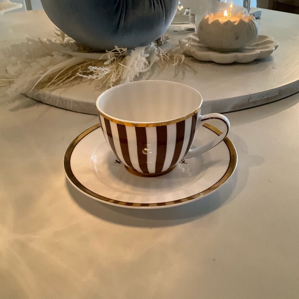 Henri Bendel Bone China Teacup and Saucer